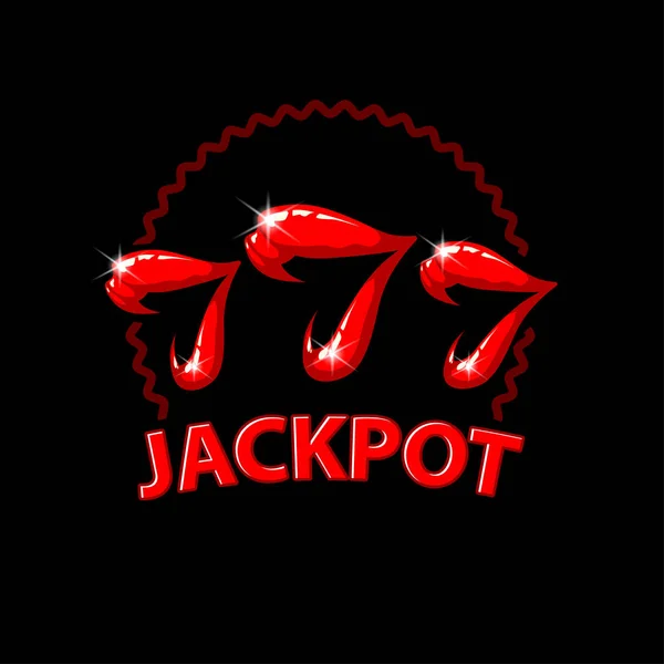 Tripla illustrazione jackpot sette. Labbra delle donne e 777 vincite nel casinò . — Vettoriale Stock