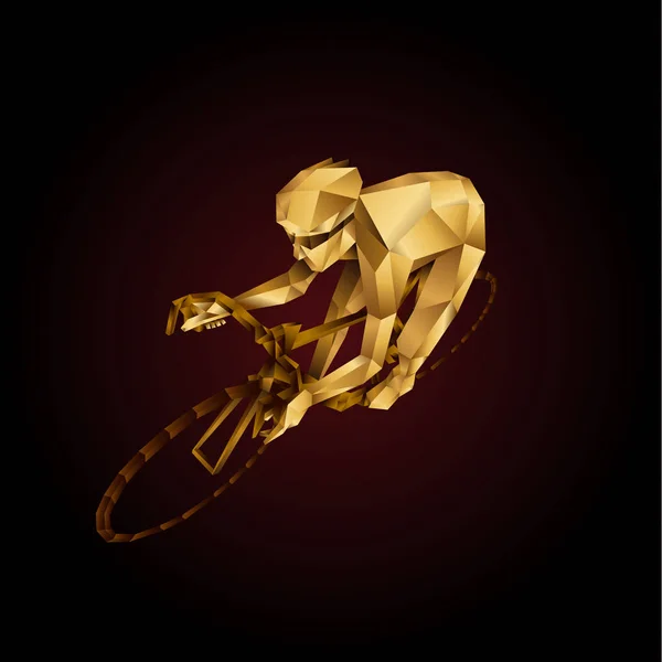 Abstrakte goldene polygonale Radfahrer. Radsport Low Poly Sport Vektor Hintergrund. — Stockvektor