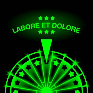 Wheel of Fortune. Neon casino gaming machine illustration. clipart