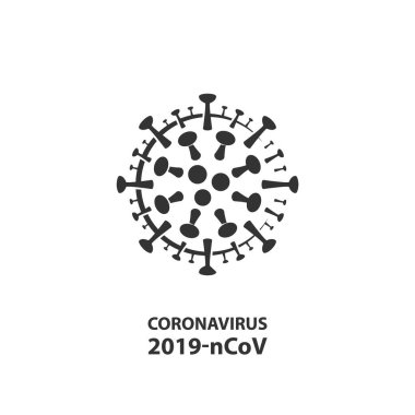 Siyah Coronavirus molekül ikonu. Salgın enfeksiyonu tanımlamak için vektör yassı koronavirüs 2019-ncov sembolü.
