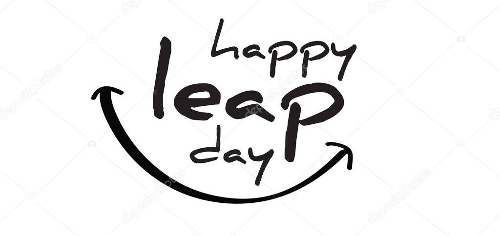 Happy Leap day or leap year slogan. Calendar page 29 February, month 2020 and 366 days. 29th Day of february, today one extra day. line pattern banner Fun vector icon sign