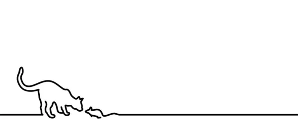 Тварини Котяча Кішка Кицька Кішечка Лінія Намальована Візерунок Вектор Кумедні — стоковий вектор