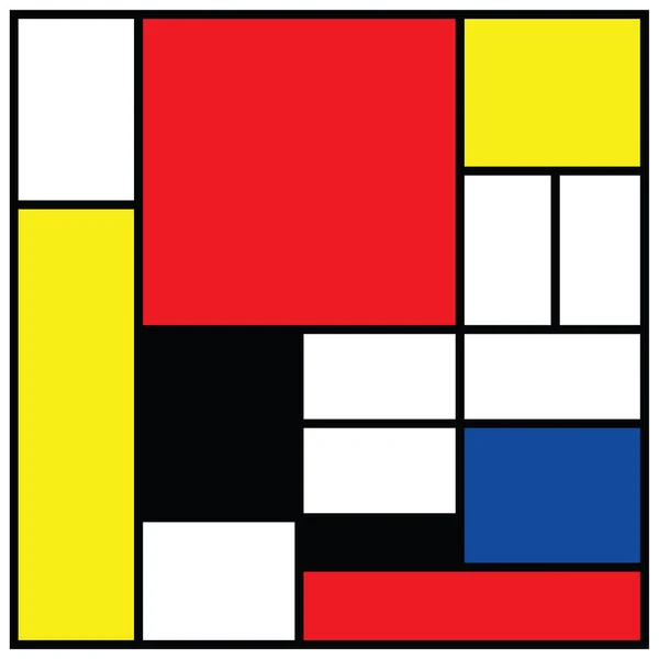 Emulación Estilo Piet Mondrian Verificada Historia Del Arte Holandés Pintor — Archivo Imágenes Vectoriales