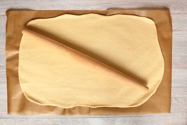 Rolling Dough Fare Torta Carne Pasta Lievito — Foto Stock