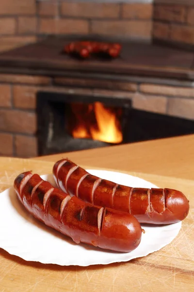 Grillwürste Backofen — Stockfoto