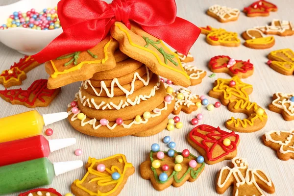 Decorare Biscotti Pan Zenzero Natale — Foto Stock