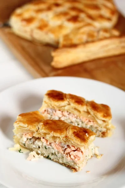 Pastel Pastel Salmón Puff — Foto de Stock