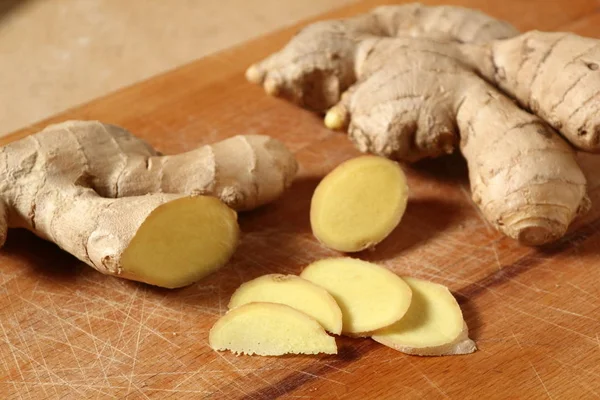 Ginger root raw close up