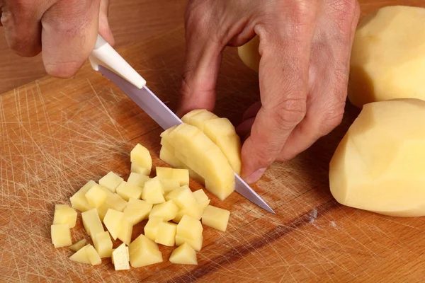 Patatas Cubitos Cerca — Foto de Stock