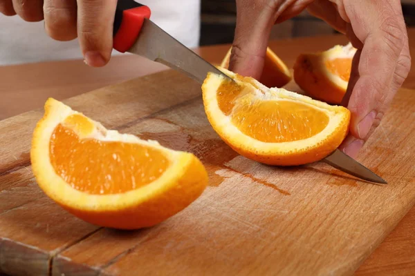 Corte Naranja Pedazos — Foto de Stock