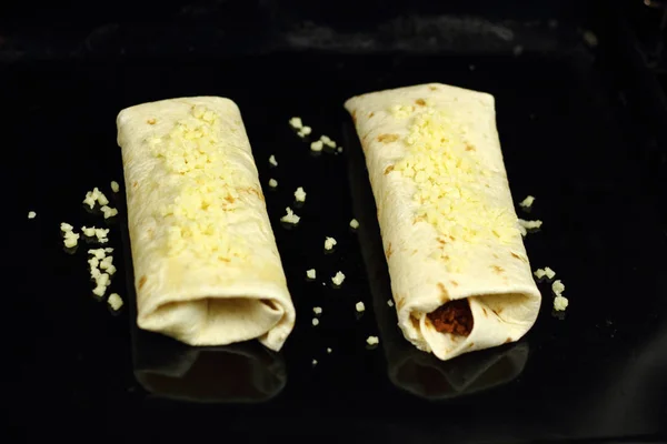 Making Enchilada Tortilla Beef Series — Stock Photo, Image