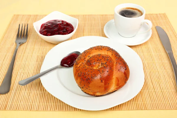 Rolo Pão Com Sementes Gergelim Hard Roll Kaiser Roll — Fotografia de Stock