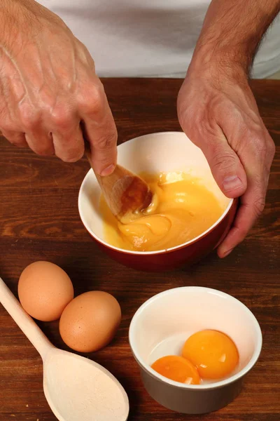 Mayonnaise Zubereiten Serie Nahaufnahme — Stockfoto