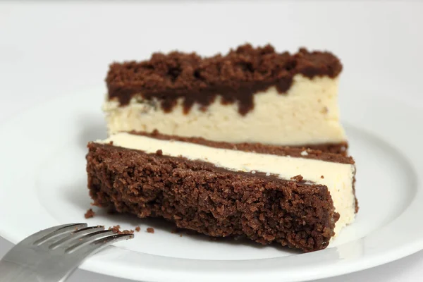 Cheesecake Med Choklad Smulor Toppning — Stockfoto