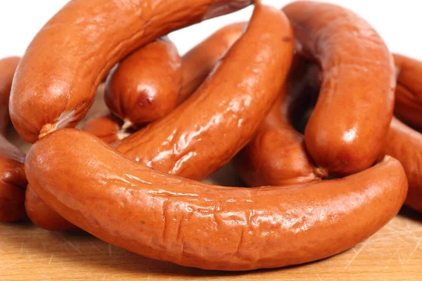 Smoked Sausages Cutting Board — Stock Photo, Image