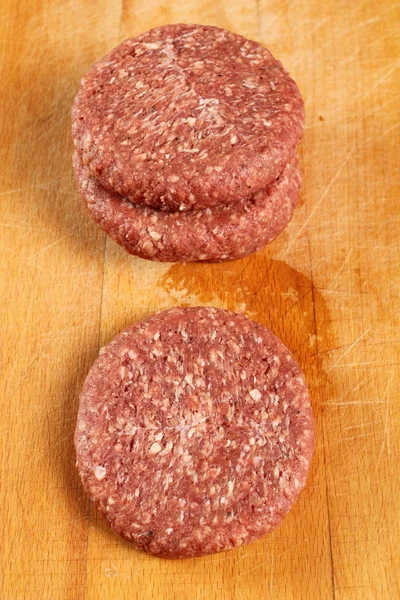 Rohe Burger Beef Patty — Stockfoto