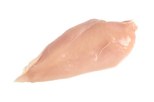 Tavuk Göğsü Beyaz Bir Arka Planda Izole Edilmiş Doğrudan Üstte — Stok fotoğraf