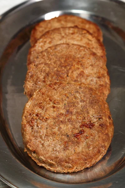 Patty Carne Hamburguesa Frita — Foto de Stock