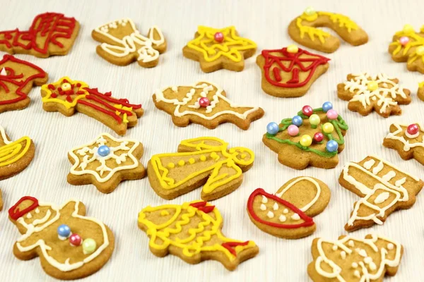 Christmas Gingerbread Cookies Close — Stock Photo, Image