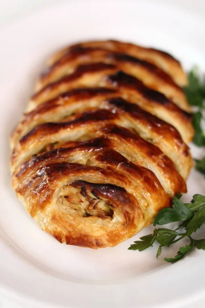 Chicken Cheese Leek Pie — Stock Photo, Image