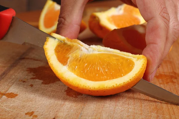 Corte Naranja Pedazos — Foto de Stock