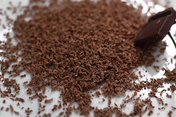 Chocolate Ralado Placa — Fotografia de Stock