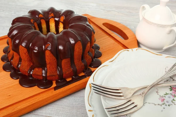 Bundt Κέικ Γλάσο Σοκολάτας — Φωτογραφία Αρχείου