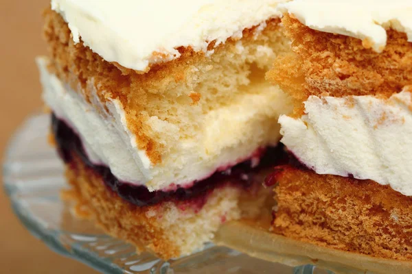 Słodka Victoria Sponge Cake — Zdjęcie stockowe