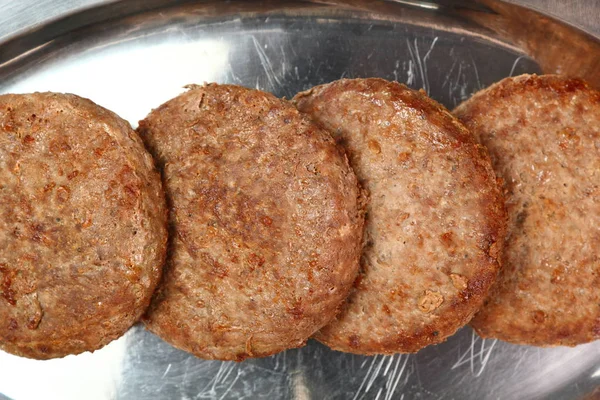 Bife Hambúrguer Frito Patty — Fotografia de Stock