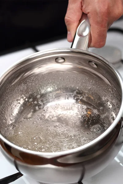 Boiling Sugar Mixture Wet Caramelization Making Golden Syrup Series — Stock Photo, Image