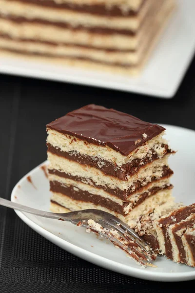 Hungarian Cake Chocolate Layer Cake — Stock Photo, Image