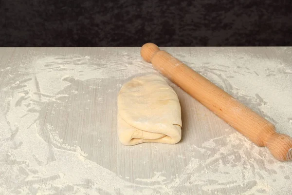 Faire Pâte Feuilletée Pâte Prête Avant Refroidissement — Photo