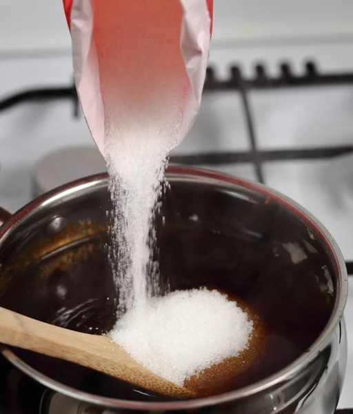Pouring Sugar Treacle Syrup — Stock Photo, Image