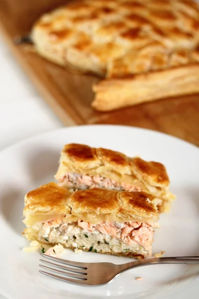 Pastel Pastel Salmón Puff — Foto de Stock