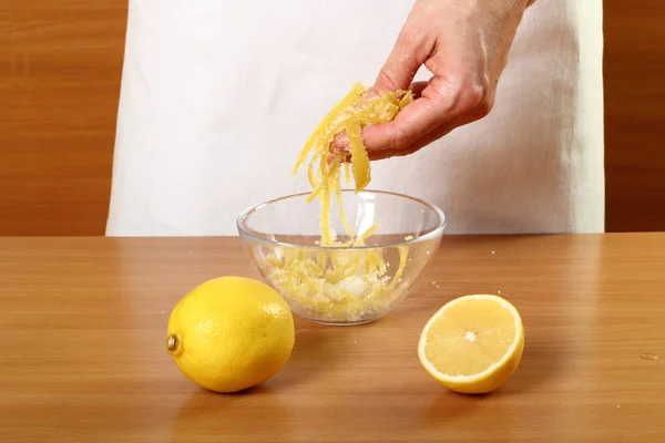 Консервована Лимонна Цедра Приготування Їжі Серії — стокове фото