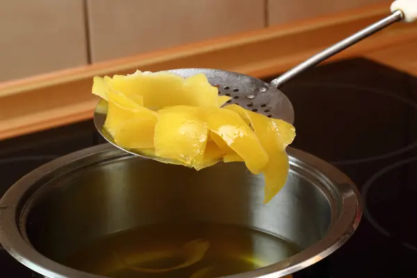 Candied Lemon Zest Cooking Řady — Stock fotografie