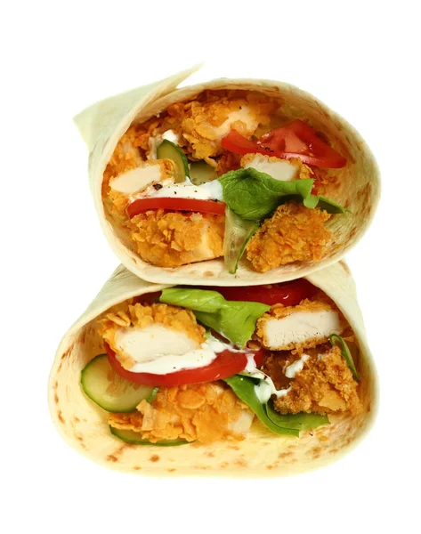 Tortilla Con Pepite Pollo — Foto Stock