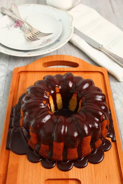 Bundt Κέικ Γλάσο Σοκολάτας — Φωτογραφία Αρχείου