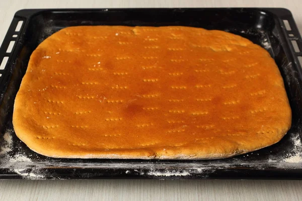 烤好的烤好的扁平面包 制作扁豆面包 — 图库照片