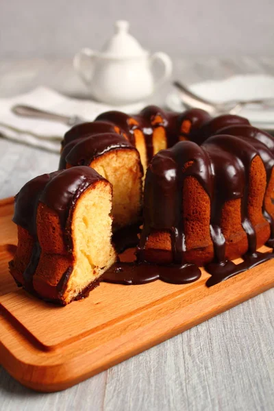 Bundt Κέικ Γλάσο Σοκολάτας — Φωτογραφία Αρχείου