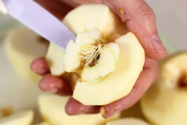 Enlever Noyau Pomme Faire Filo Pastry Topped Apple Pie Series — Photo