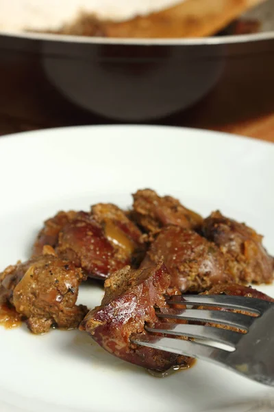 Cooked Chicken Liver Close — Stock Photo, Image