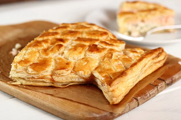 Ciasto Francuskie Łososia Pie — Zdjęcie stockowe
