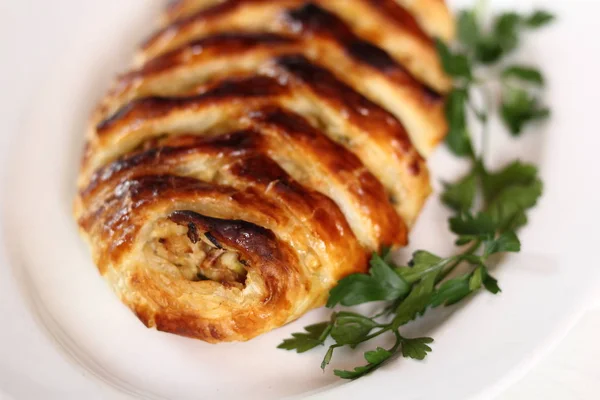 Chicken Cheese Leek Pie — Stock Photo, Image