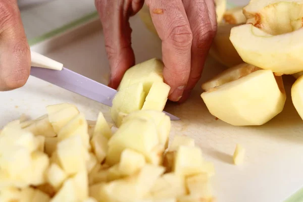 Couper Des Pommes Faire Filo Pastry Topped Apple Pie Series — Photo