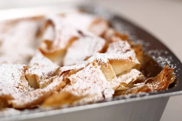 Ciasto Gotowe Jedzenia Dokonywanie Ciasto Filo Topped Apple Pie Series — Zdjęcie stockowe