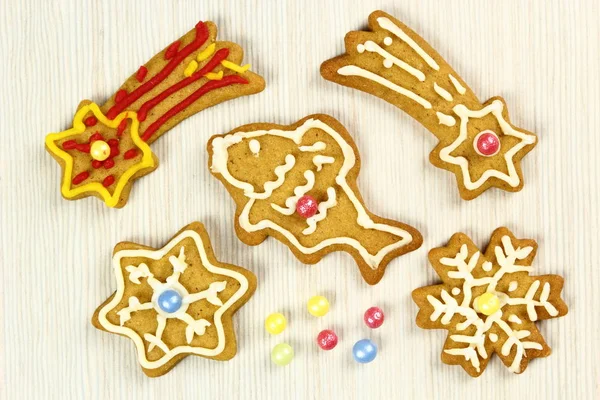 Christmas Gingerbread Cookies Close — Stock Photo, Image