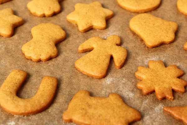 Galletas Jengibre Recién Horneadas Hacer Galletas Jengibre Navidad — Foto de Stock