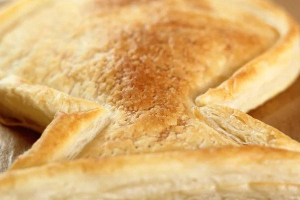 Podstawa Ciasta Francuskiego Kształcie Ryby Produkcja Łososia Serii Ciasto Francuskie — Zdjęcie stockowe