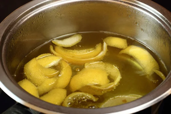 Candied Lemon Zest Cooking Inglés Serie — Foto de Stock